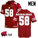 Men's Wisconsin Badgers NCAA #58 Mike Maskalunas Red Authentic Under Armour Big & Tall Stitched College Football Jersey WT31B35SC
